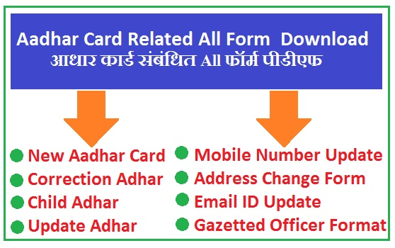 Aadhar Card Related All Form Pdf Download 2024 आधार कार्ड संबंधित All फॉर्म पीडीएफ 2024